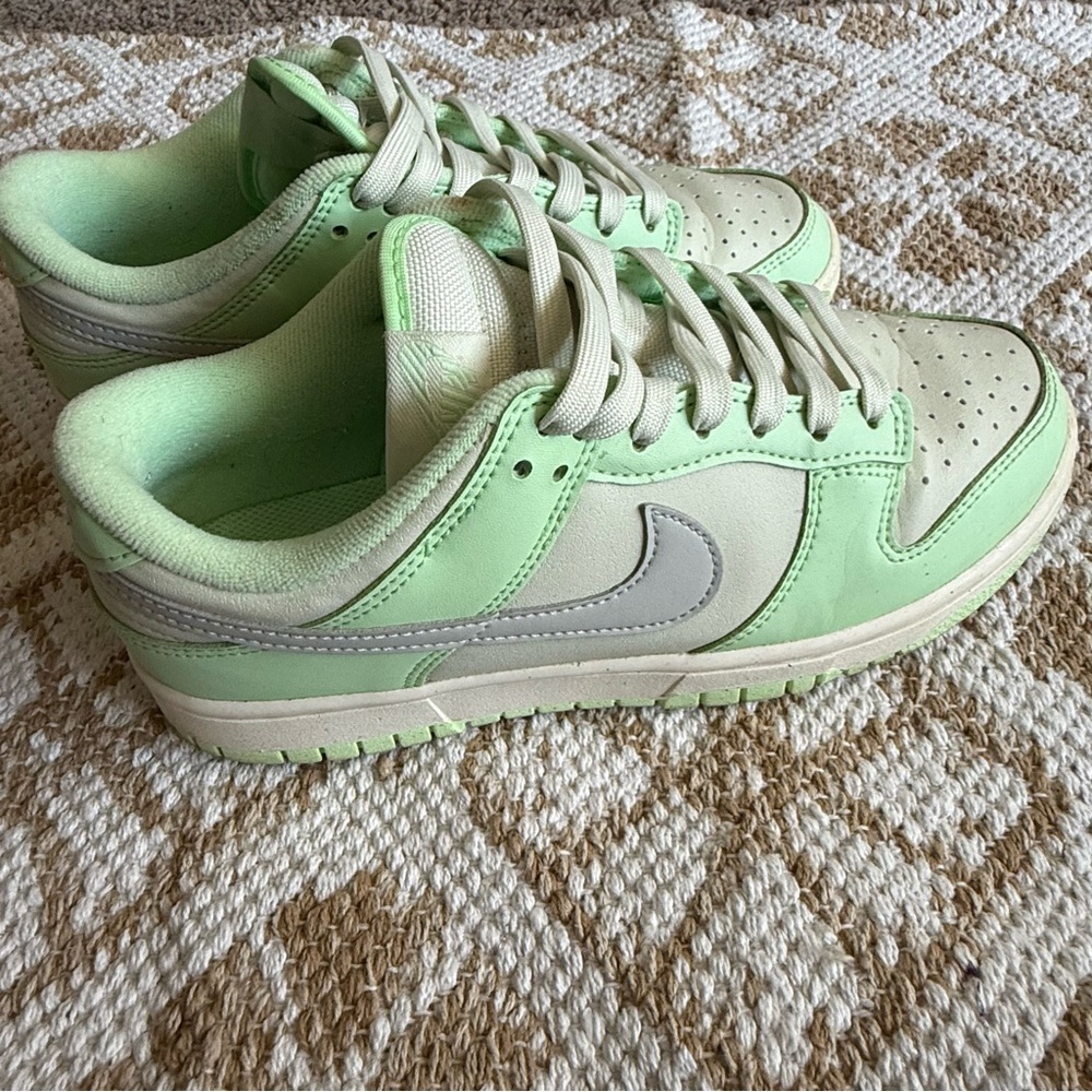 Nike Dunks Mint Green and Cream Sneakers